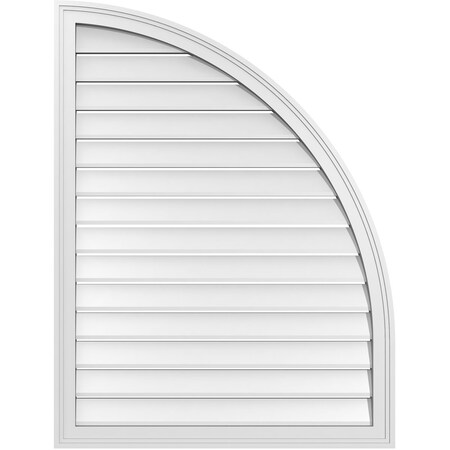 Ekena Millwork Quarter Round Top Right Surface Mount PVC Gable Vent w/ 2"W x 2"P Brickmould Sill Frame, 32"W x 42"H GVPQR32X4203SF